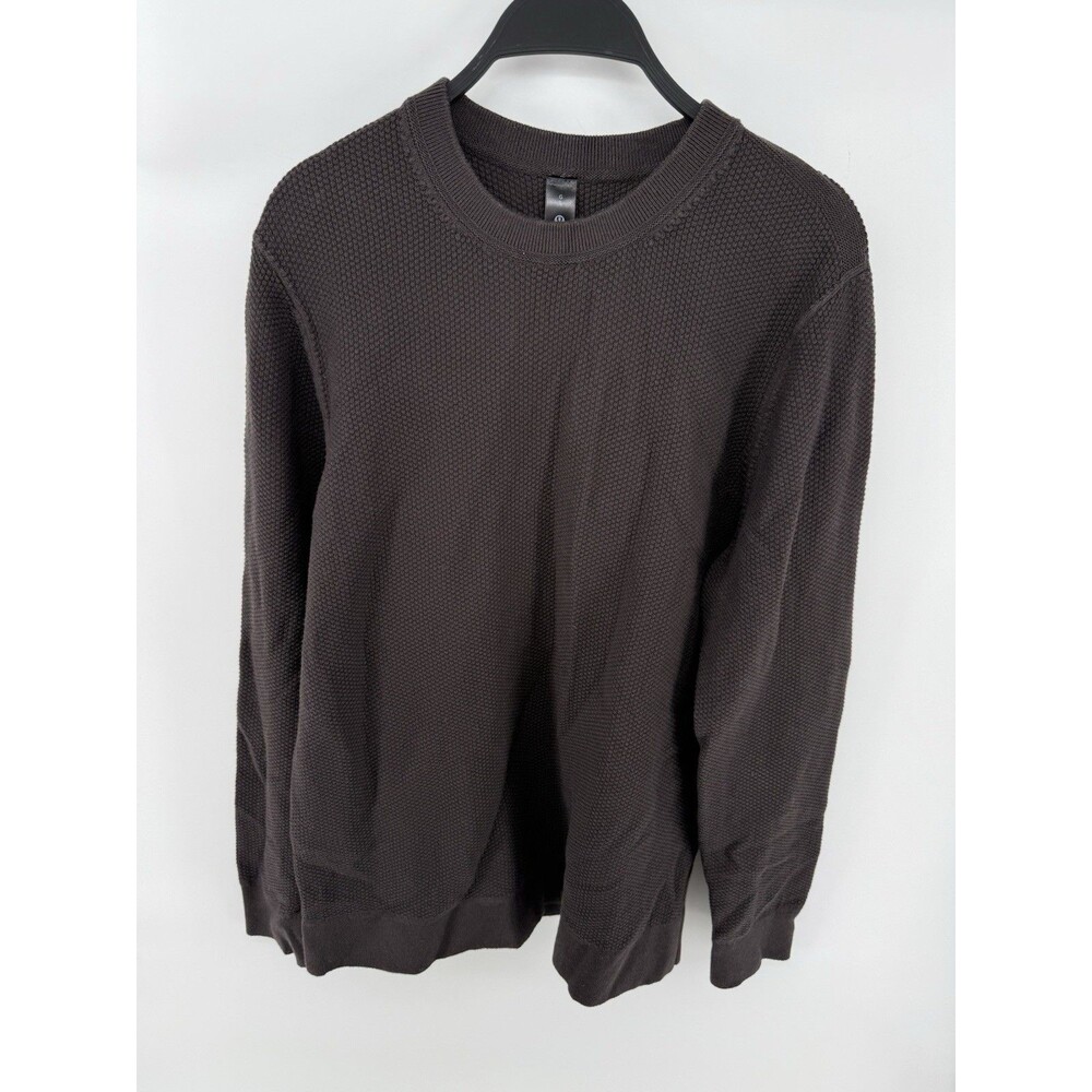 Lululemon Textured Crewneck Sweater Mens Large Heathered Brown Pullover
